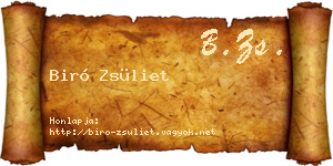 Biró Zsüliet névjegykártya